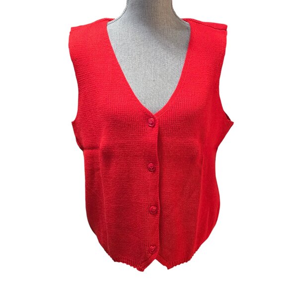 Plus Size LC Lauren Conrad Button Up Sweater Vest Top OX NWT - Picture 1 of 4